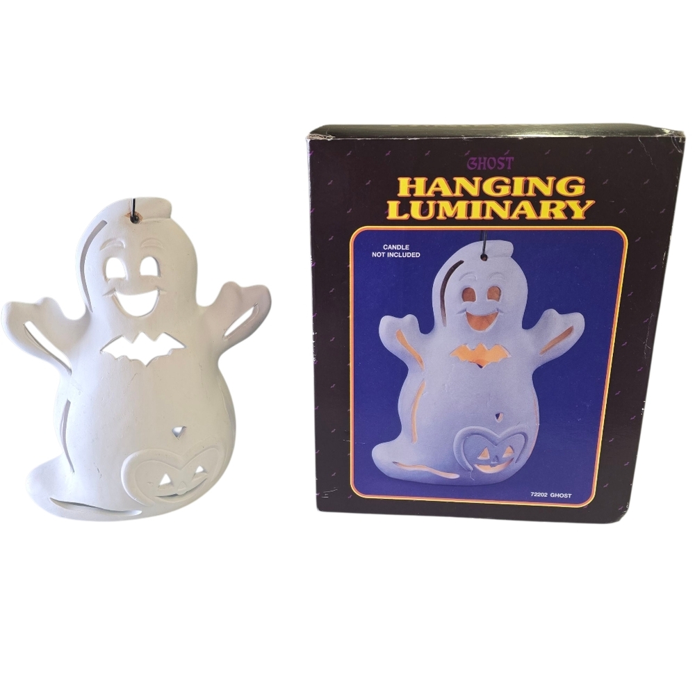 Vintage Ghost Hanging Luminary Ceramic Tea Light Holder 1994 72202